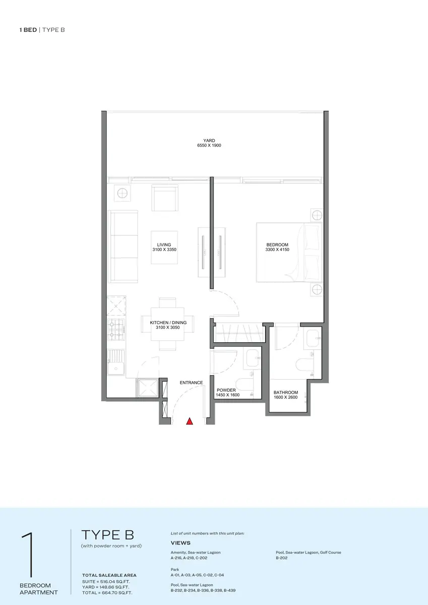 Floor plan for Type B
