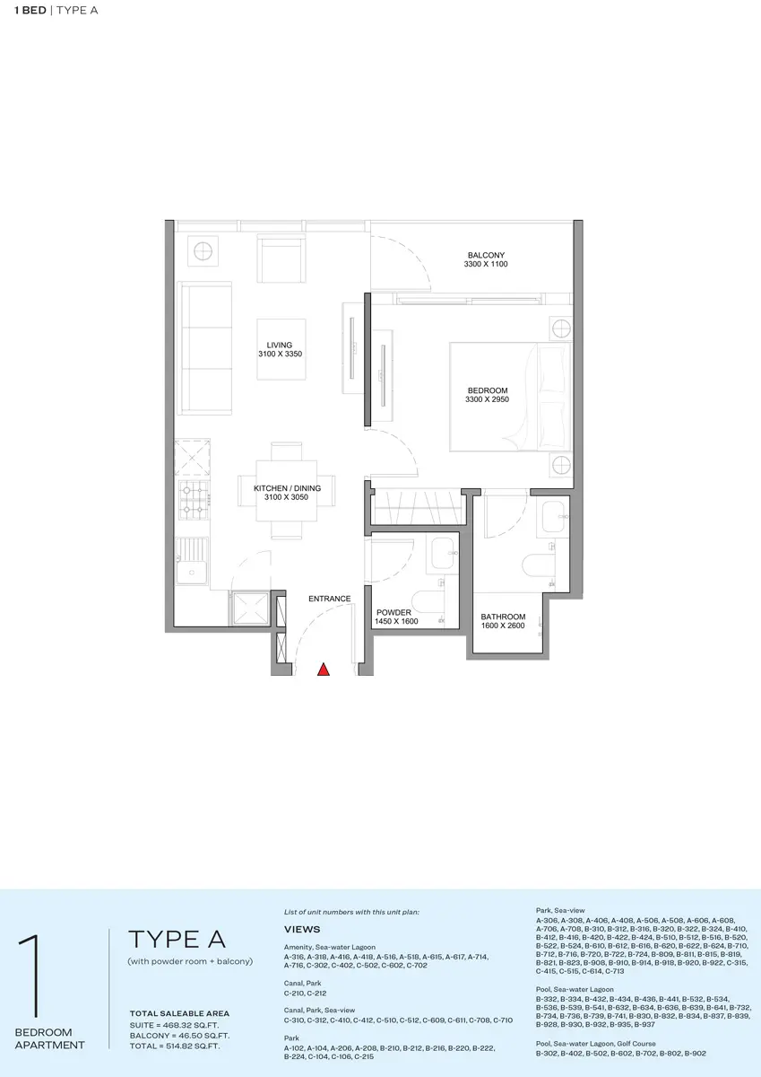 Floor plan for Type A