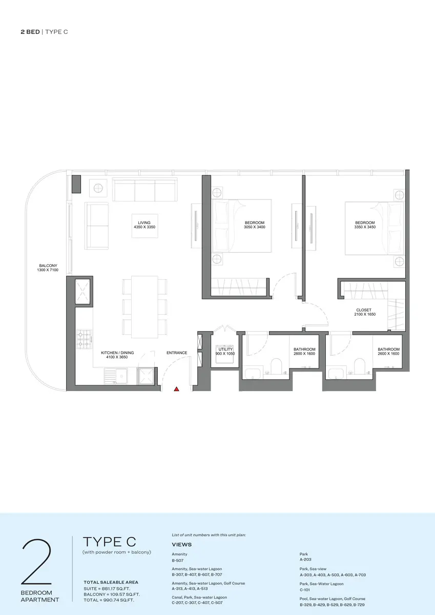 Floor plan for Type C
