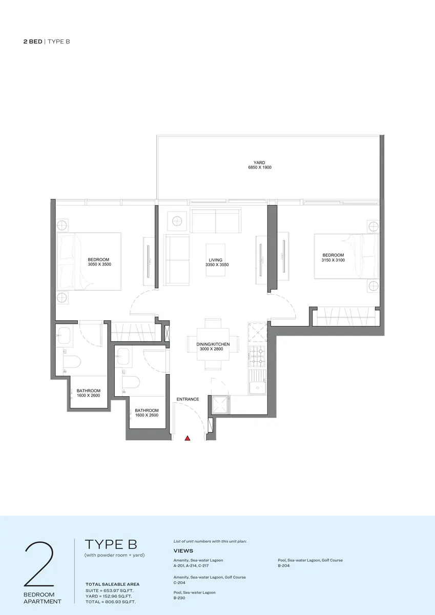 Floor plan for Type B