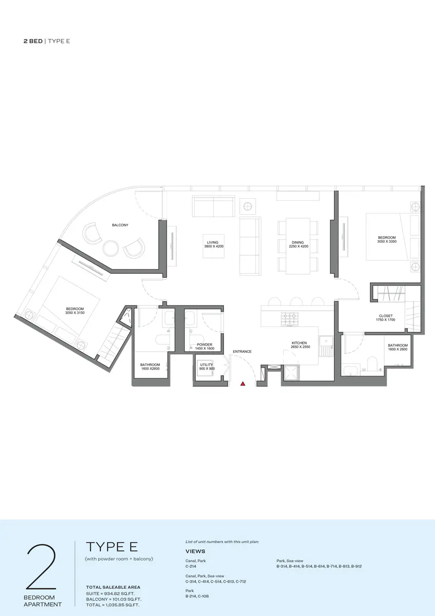 Floor plan for Type E