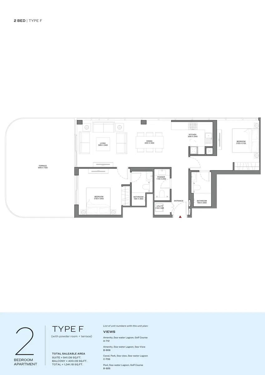 Floor plan for Type F