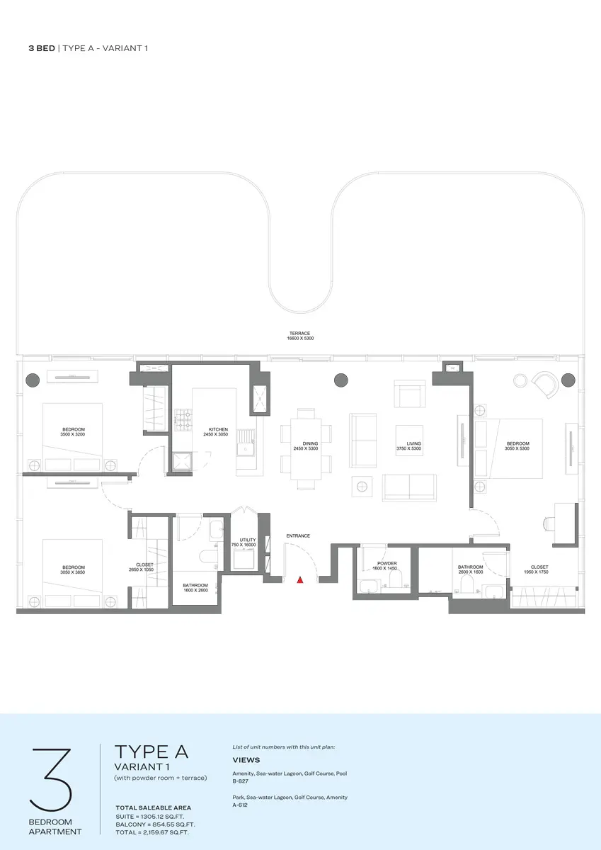 Floor plan for Type A1