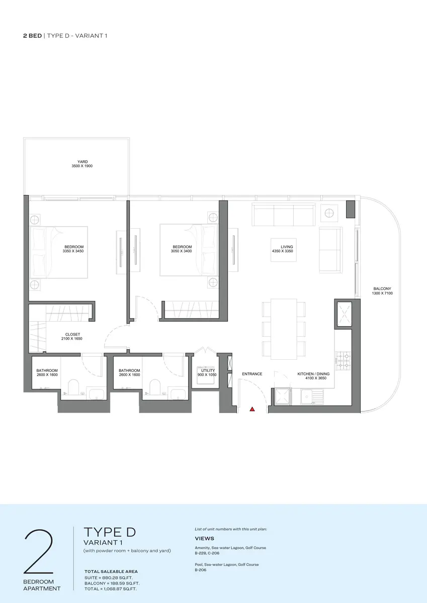 Floor plan for Type D1