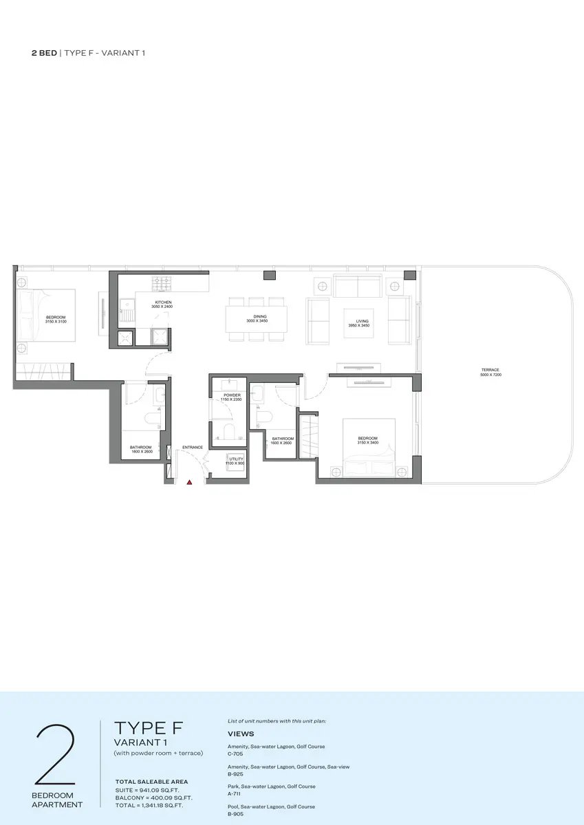 Floor plan for Type F1