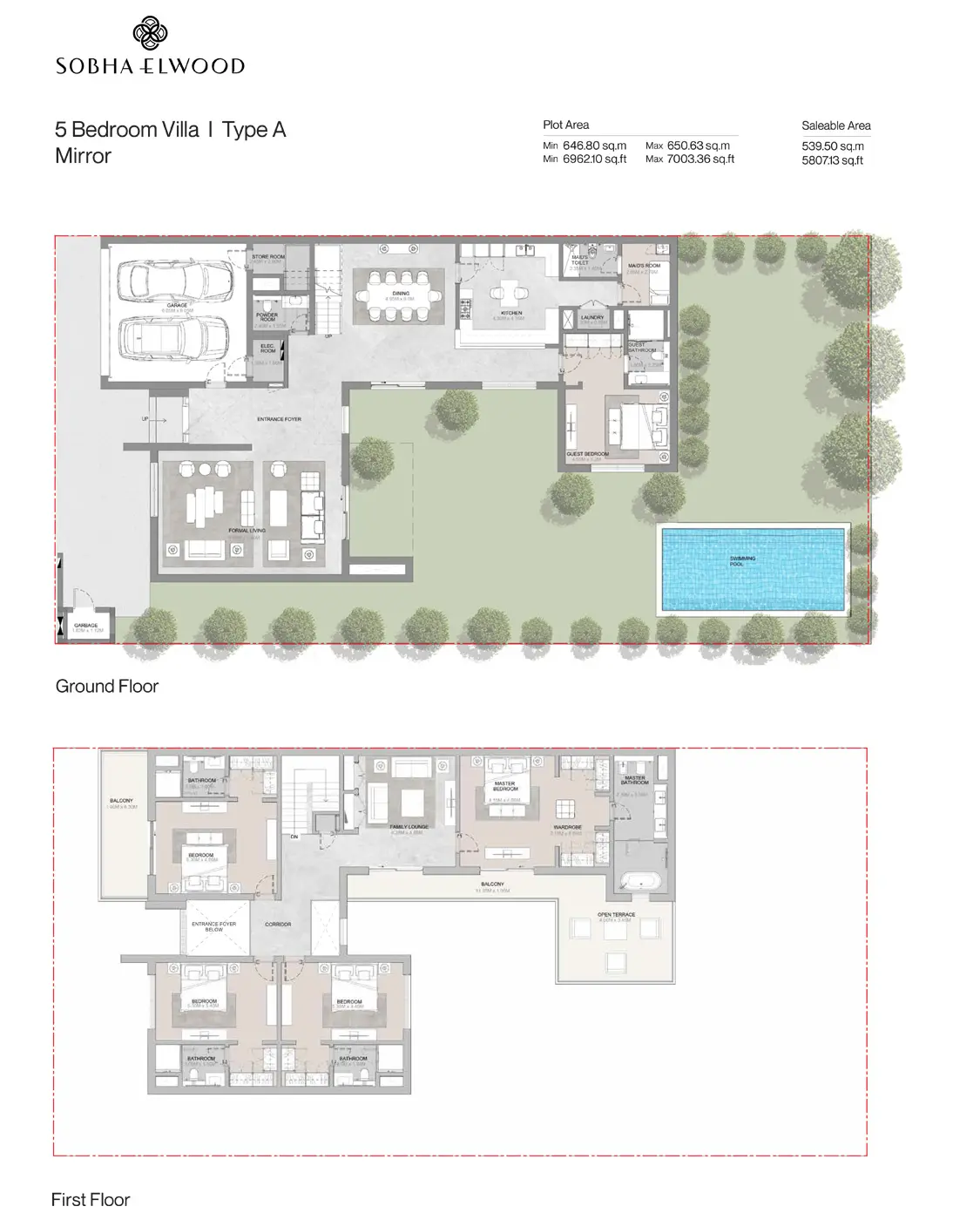 Floor plan for Type A- Mirror