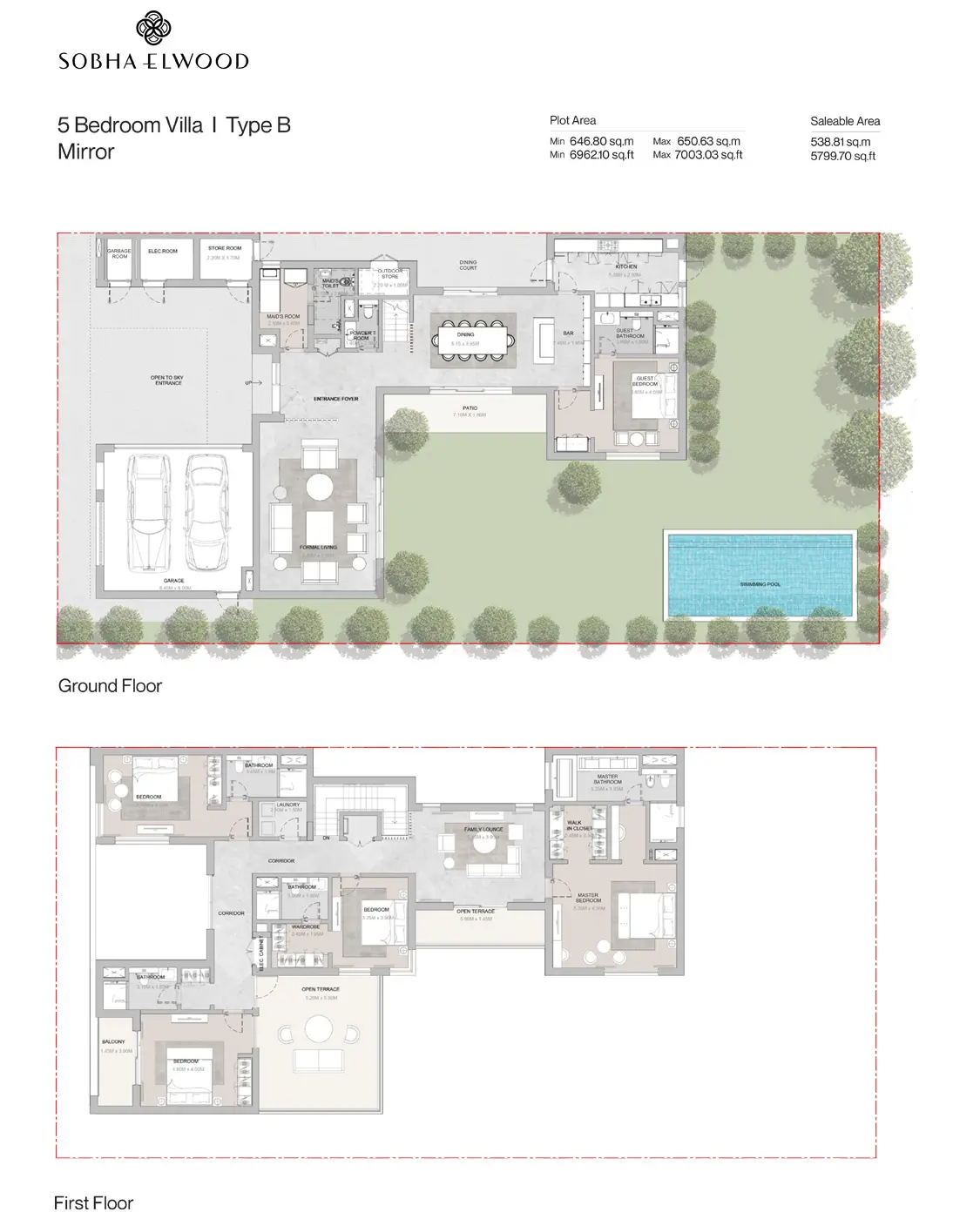 Floor plan for Type B- Mirror
