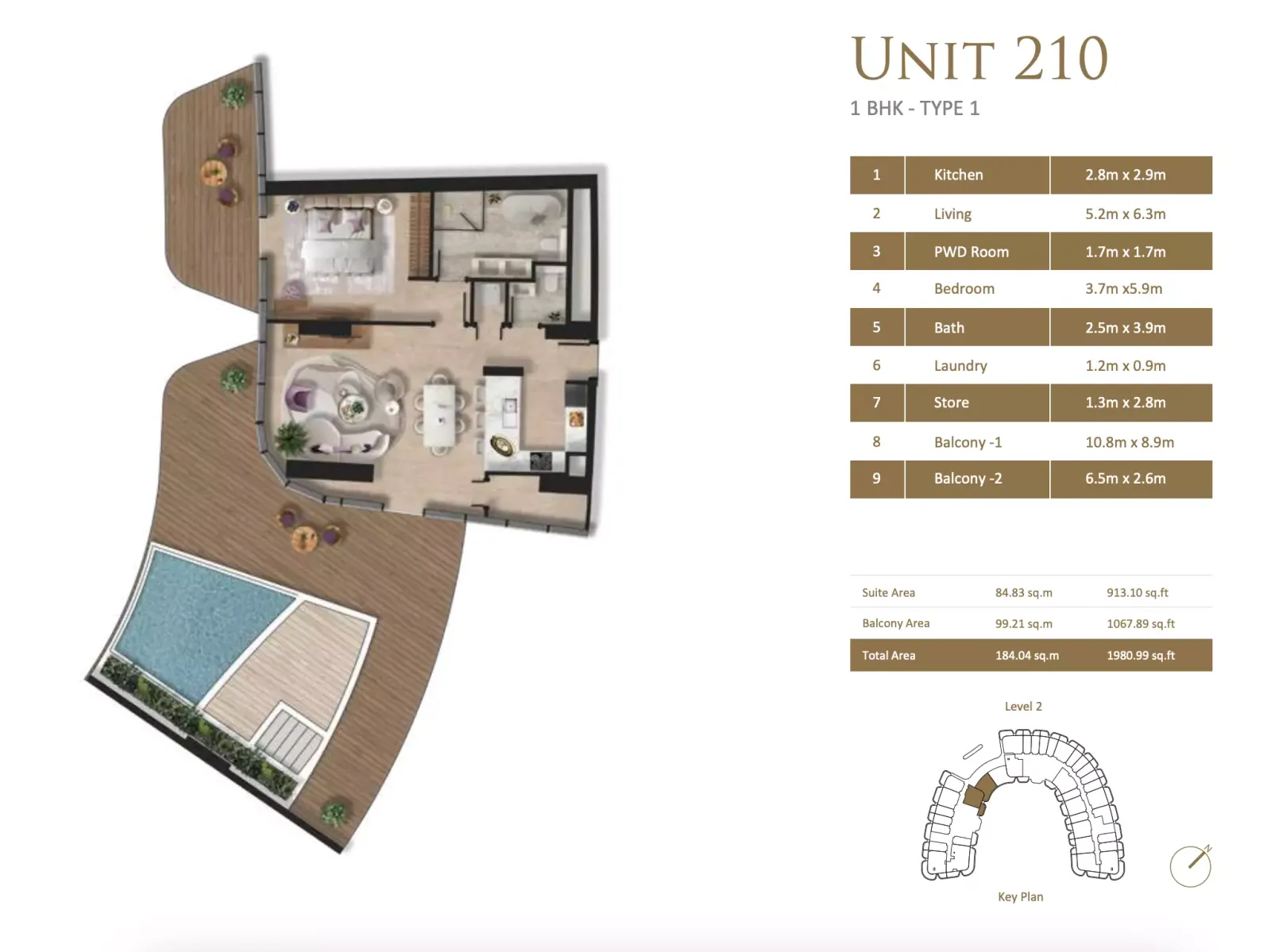 Floor plan for Type 1