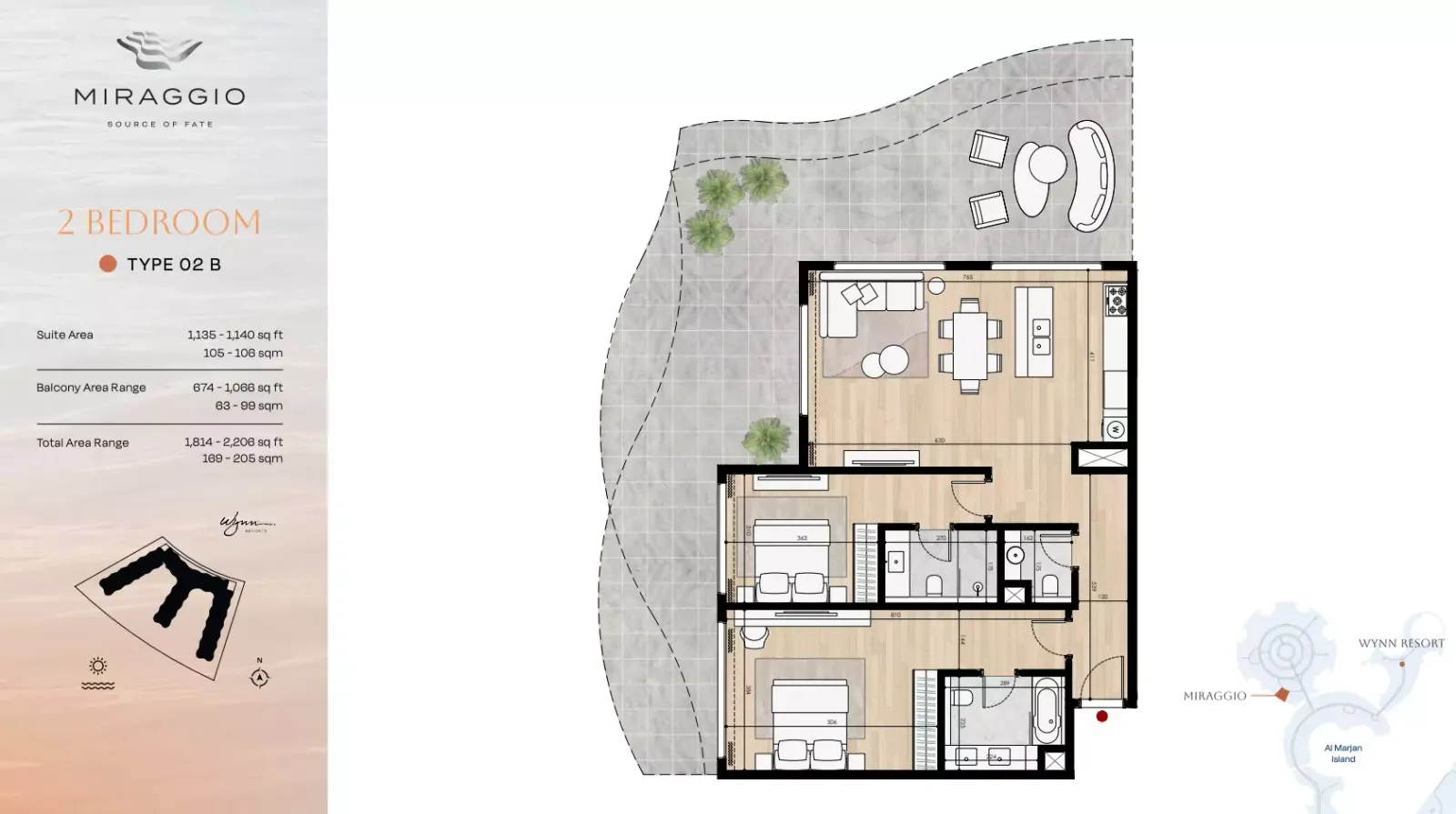 Floor plan for Type 02B
