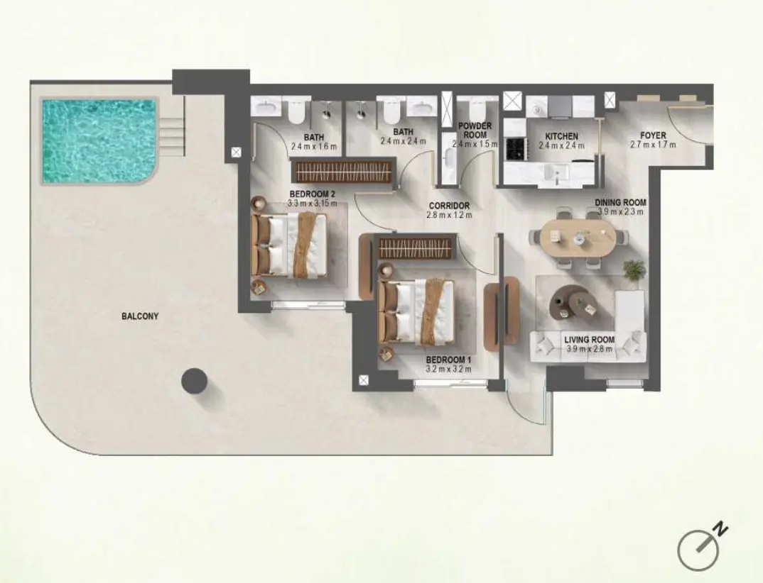 Floor plan for Type C2
