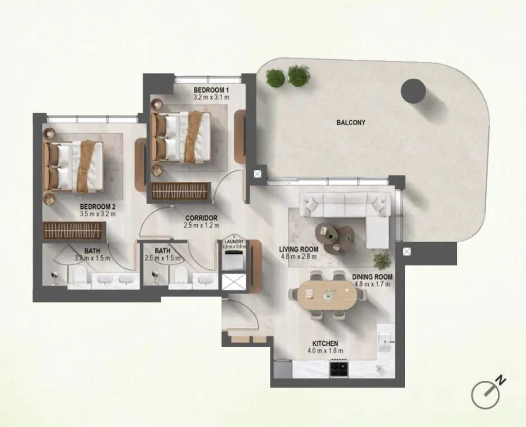 Floor plan for Type B1