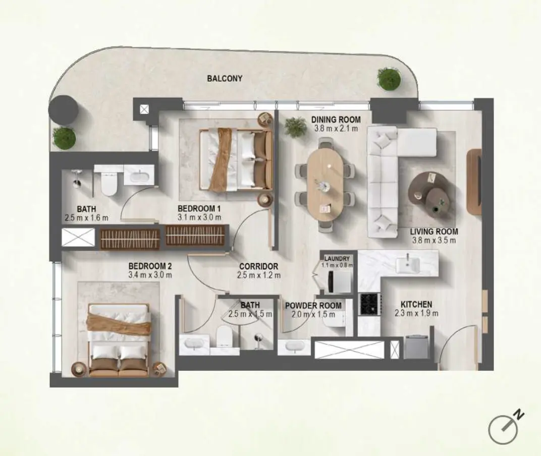 Floor plan for Type A1