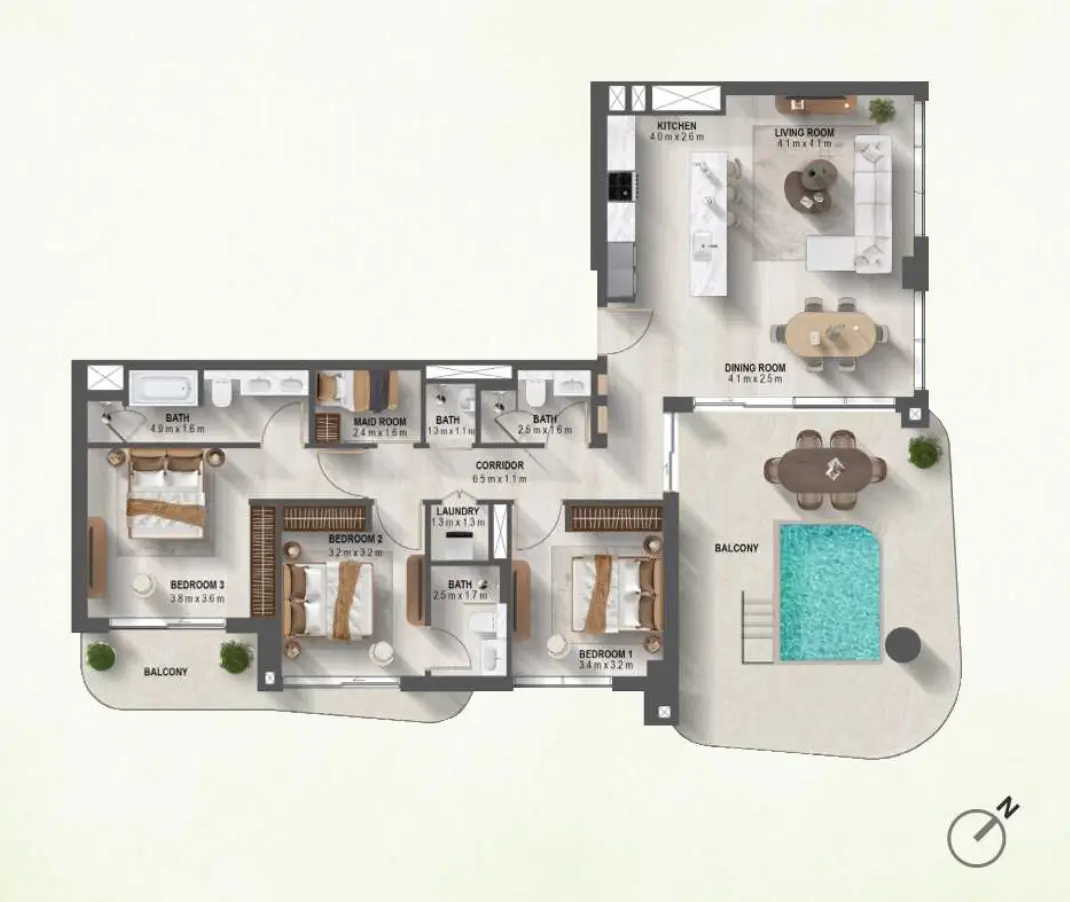 Floor plan for Type A1