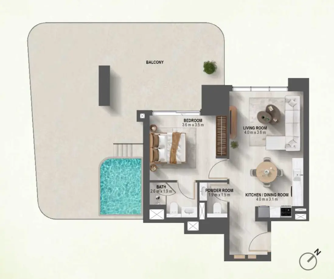 Floor plan for Type B1