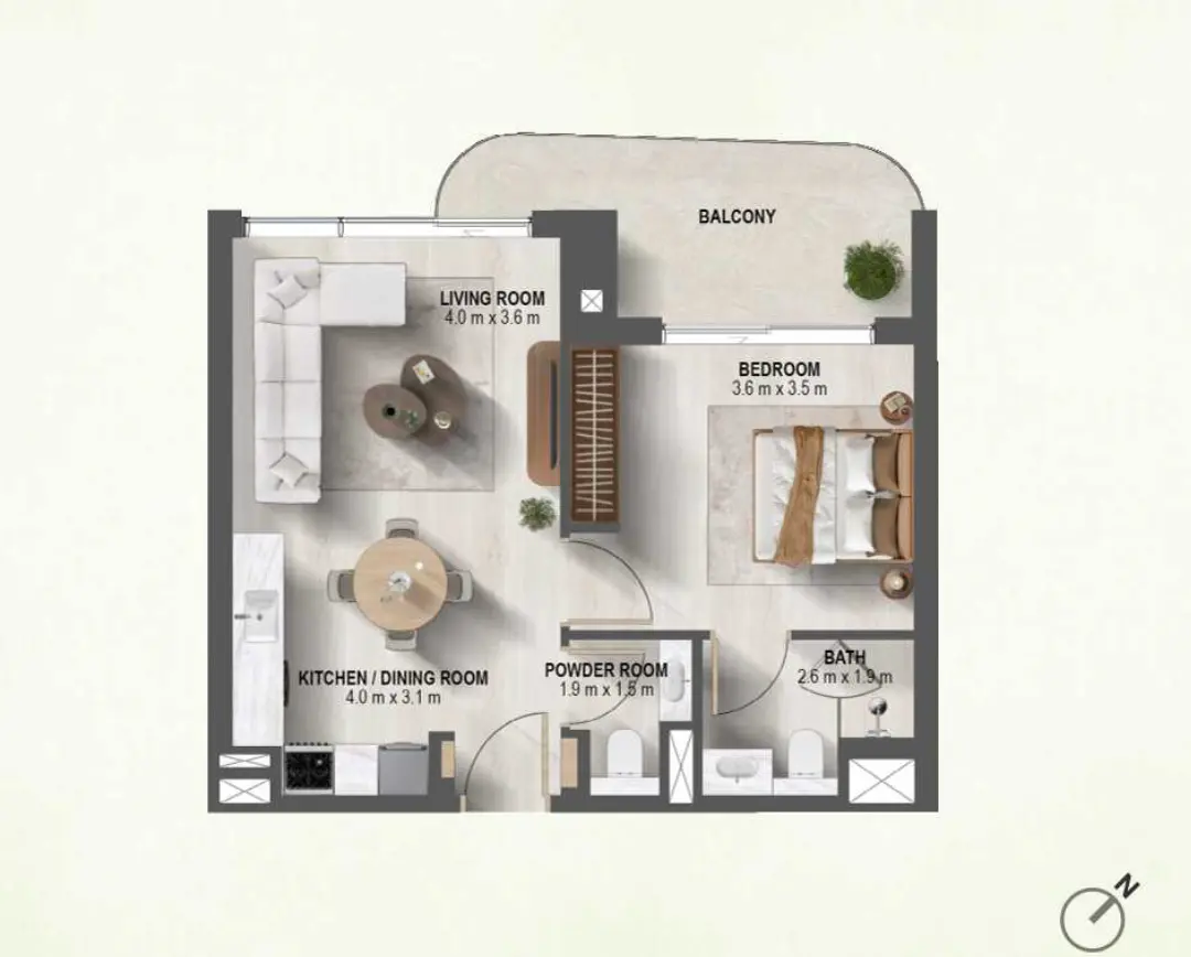Floor plan for Type A1