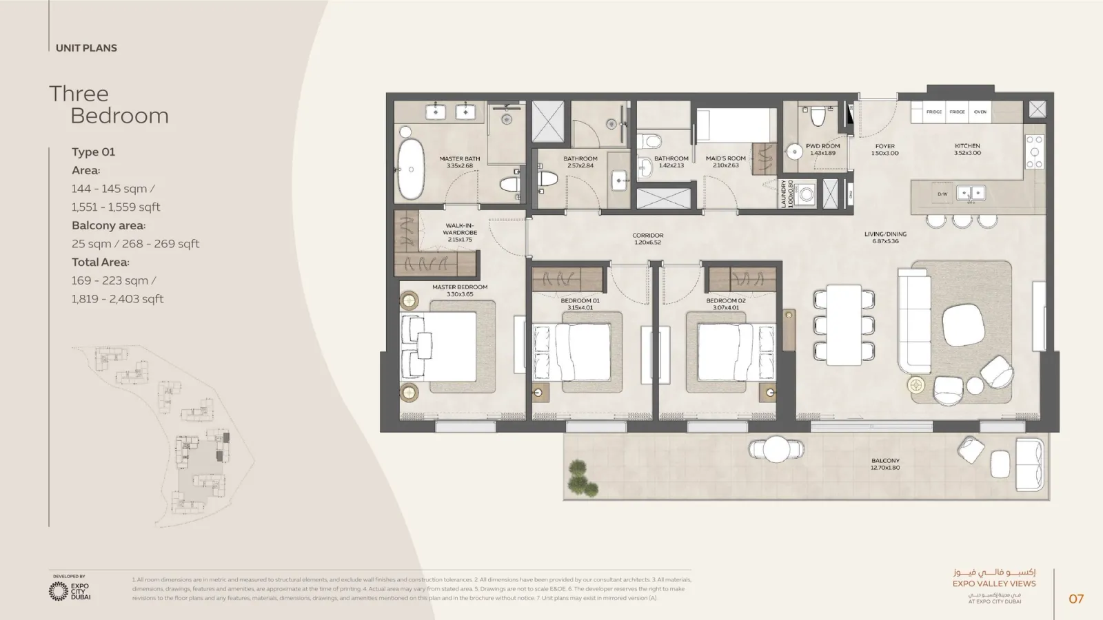 Floor plan for Type 01