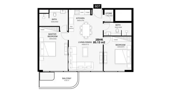 Floor plan for Type B