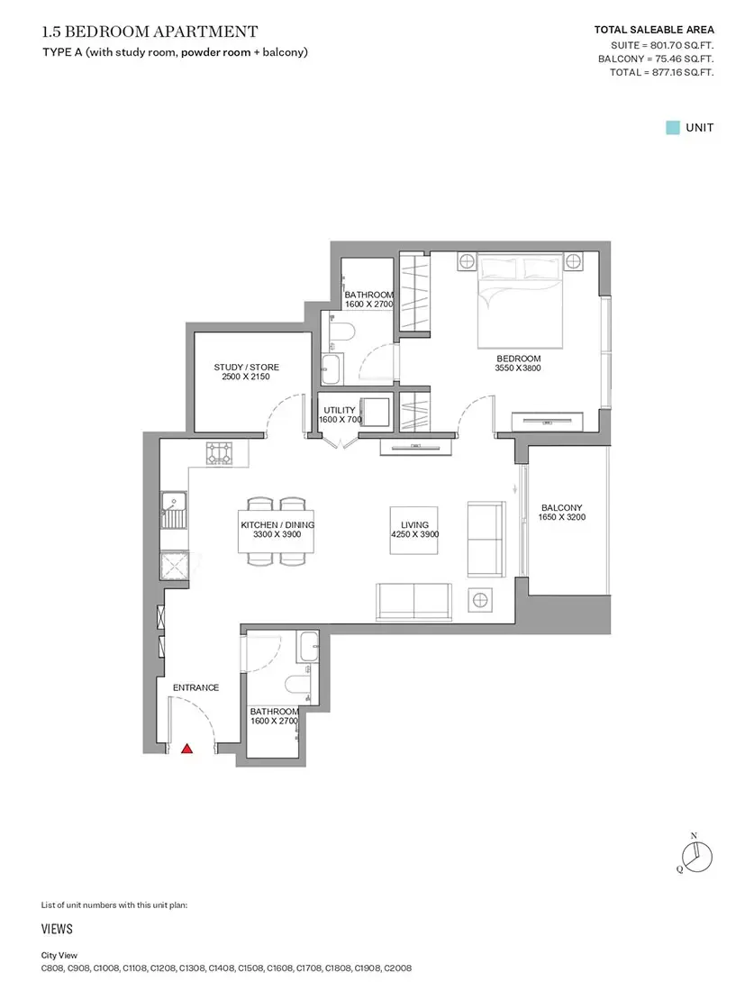Floor plan for Type A