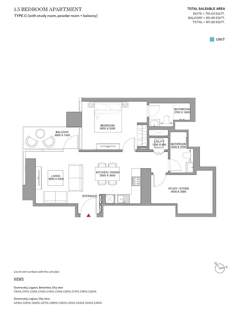 Floor plan for Type C