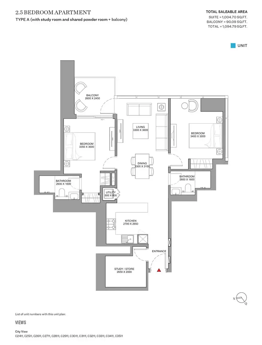 Floor plan for Type A