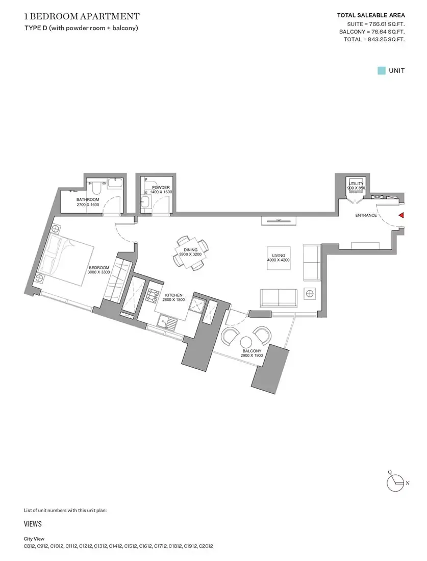 Floor plan for Type D
