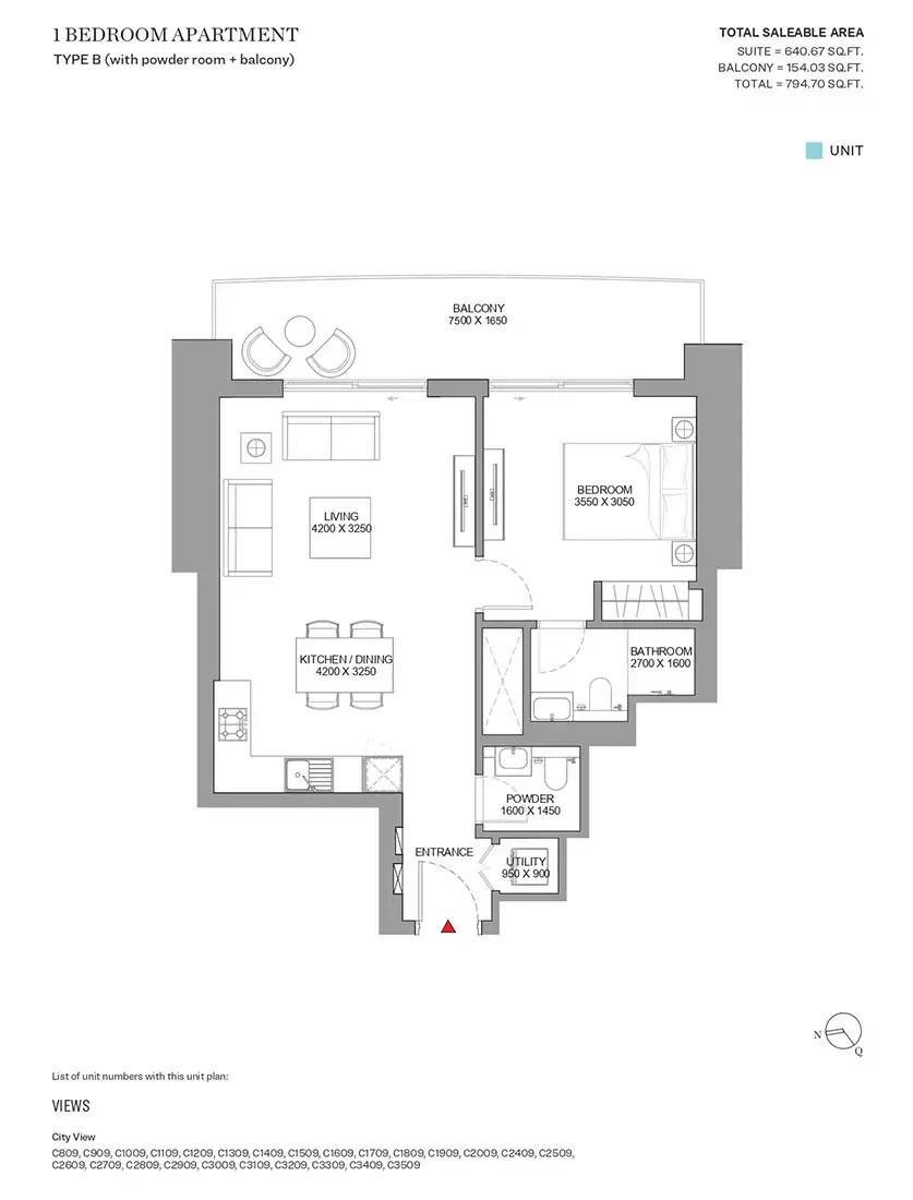 Floor plan for Type B