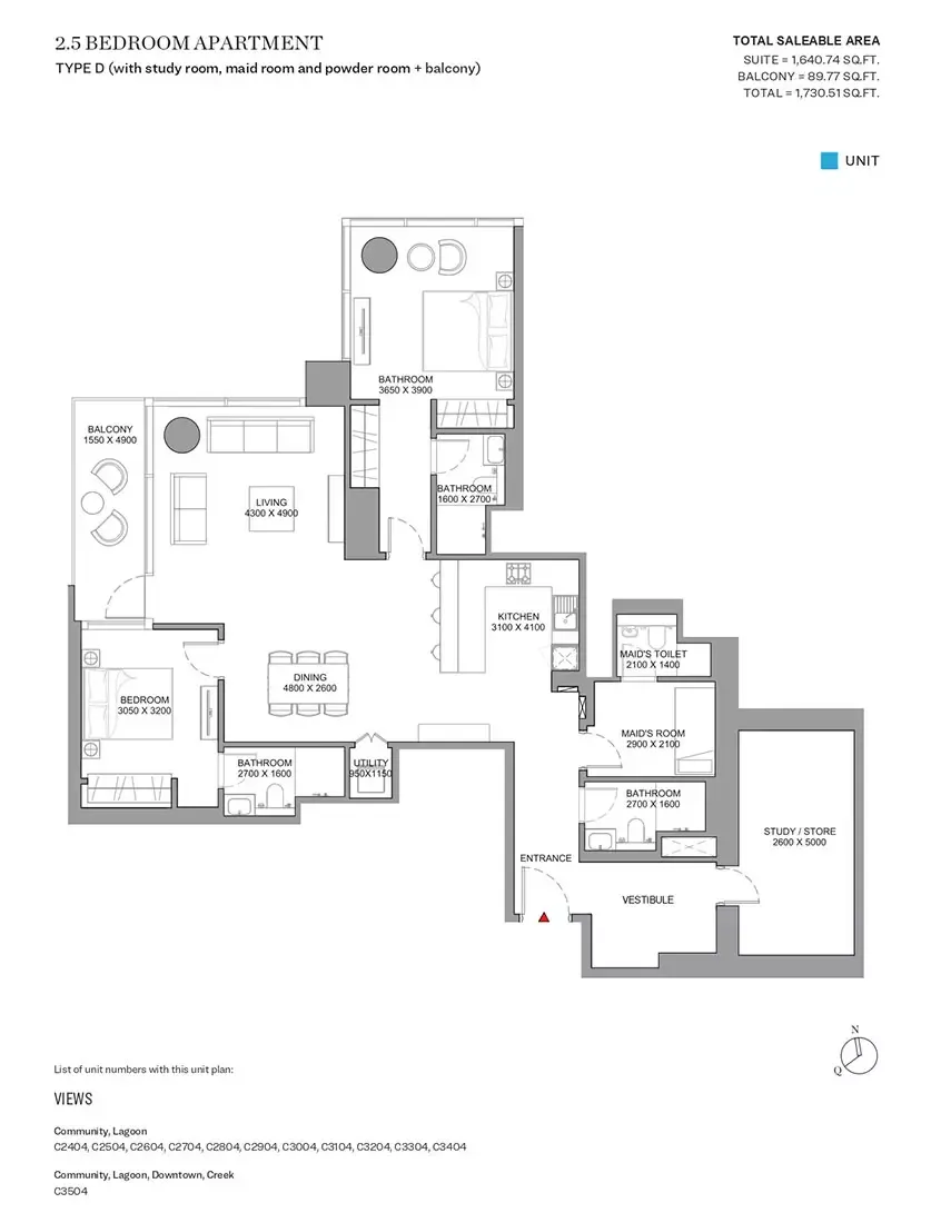 Floor plan for Type D