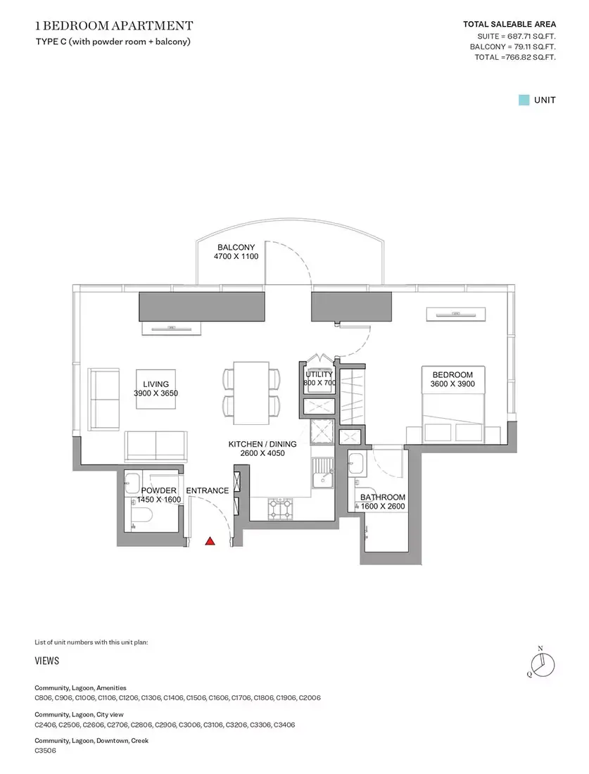 Floor plan for Type C