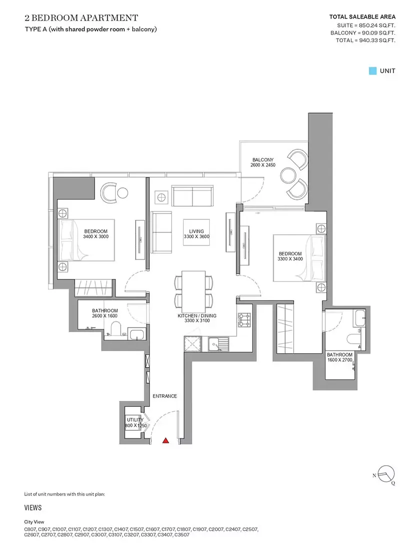 Floor plan for Type A