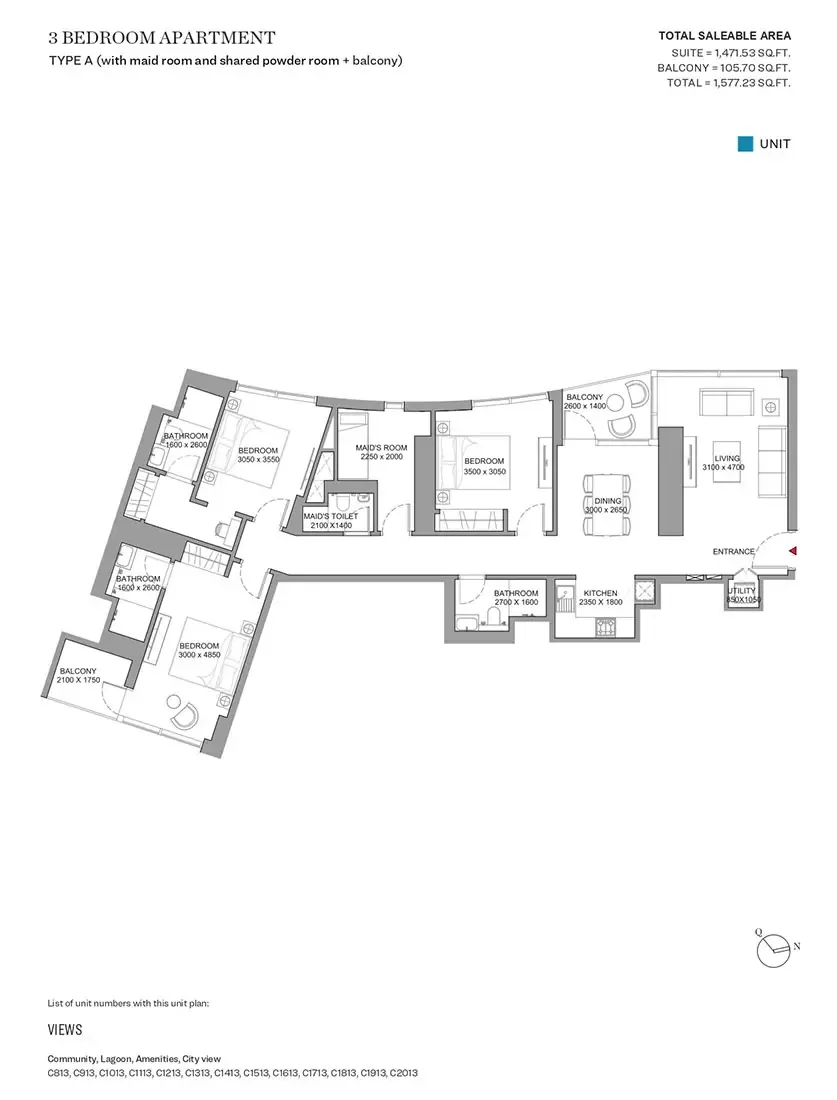 Floor plan for Type A
