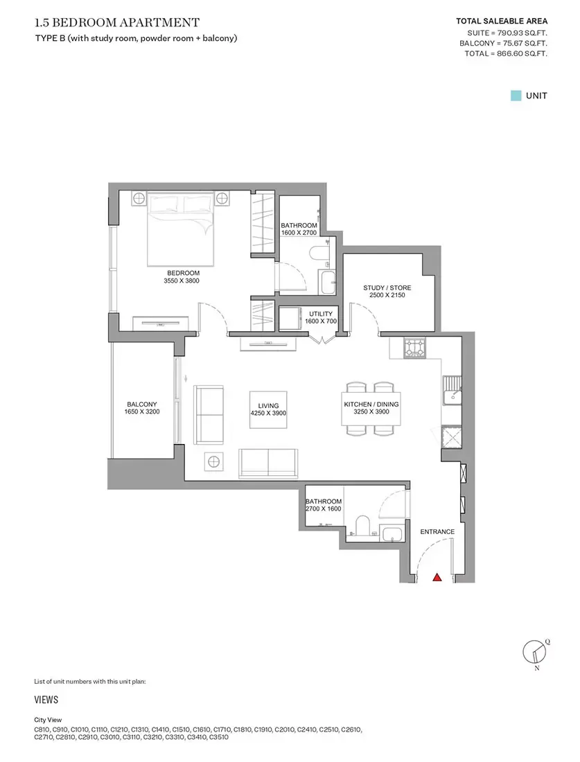 Floor plan for Type B