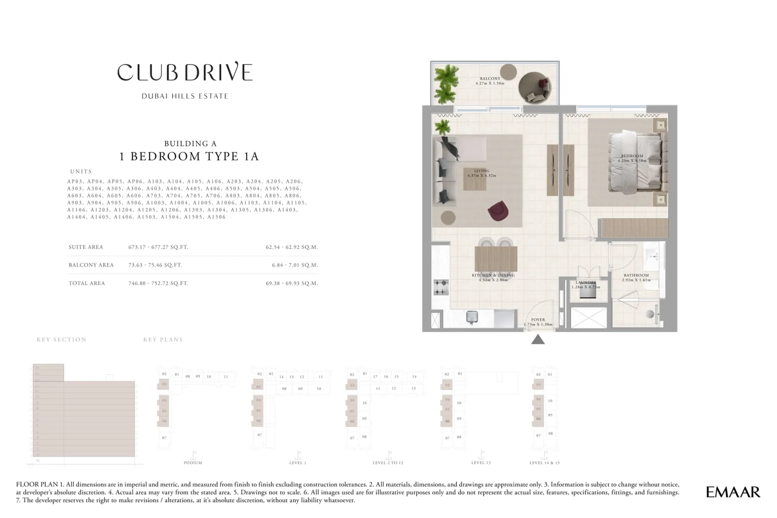 Floor plan for Type 1A