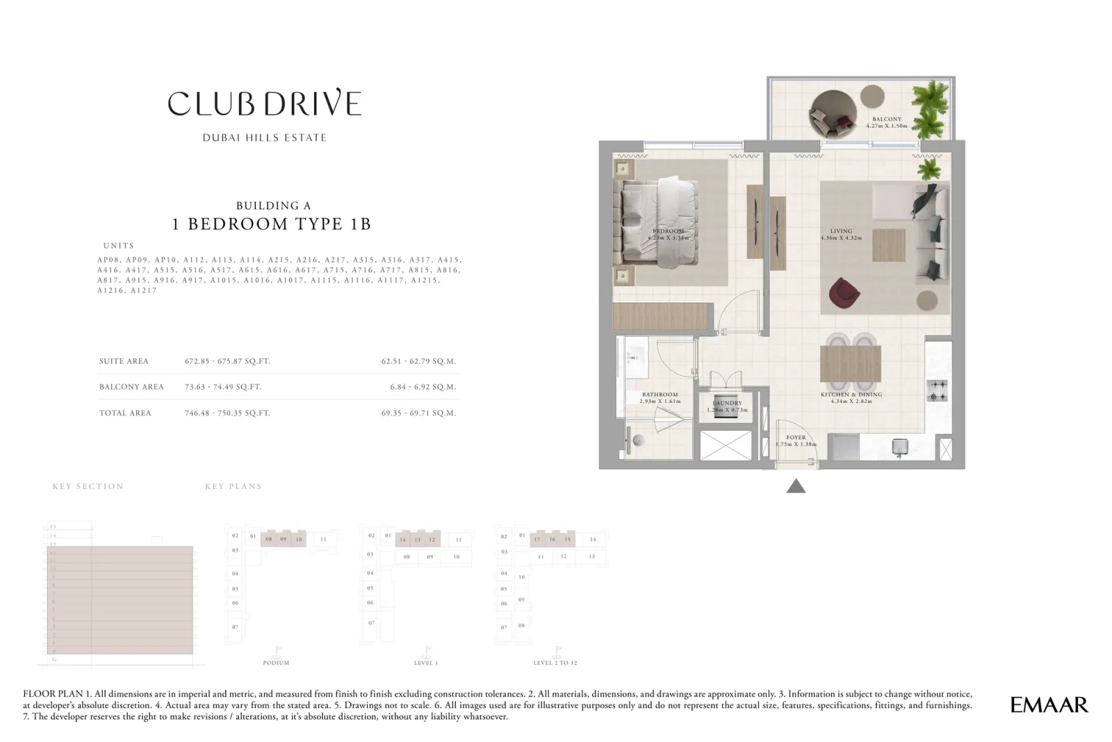 Floor plan for Type 1B