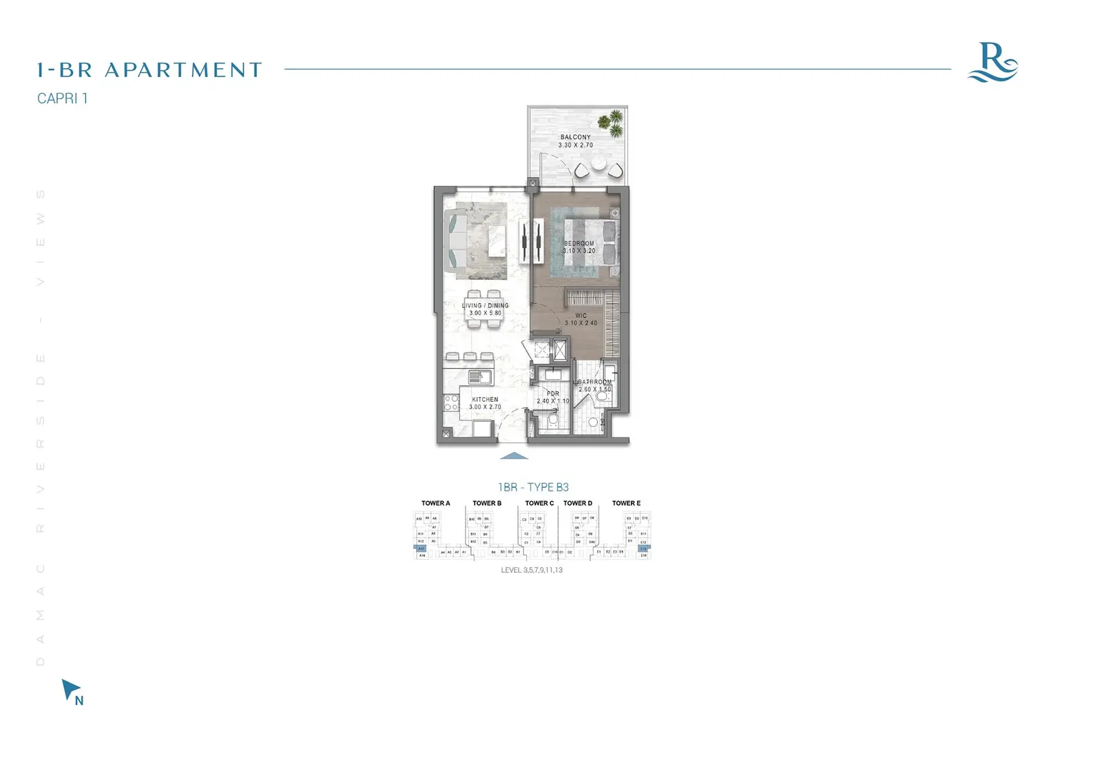 Floor plan for Type B3