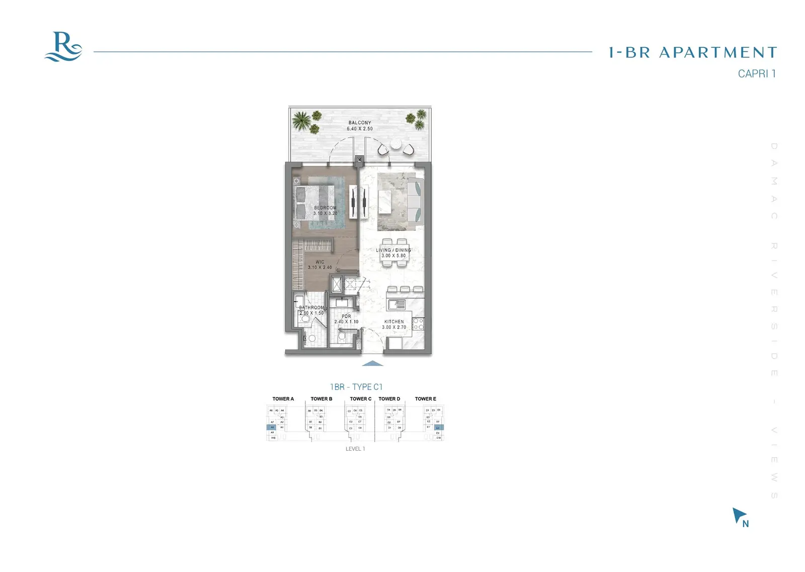 Floor plan for Type C1