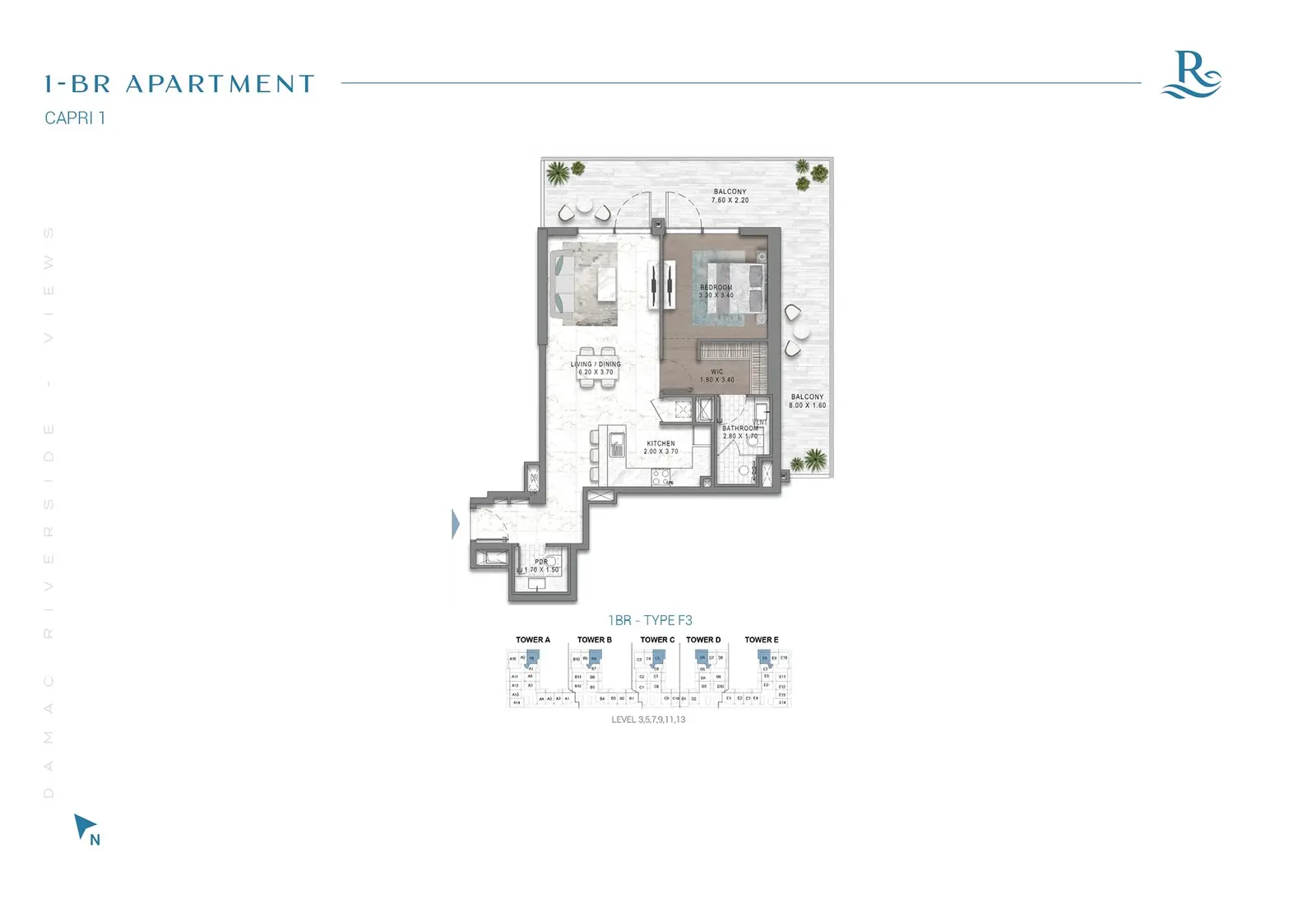 Floor plan for Type F3