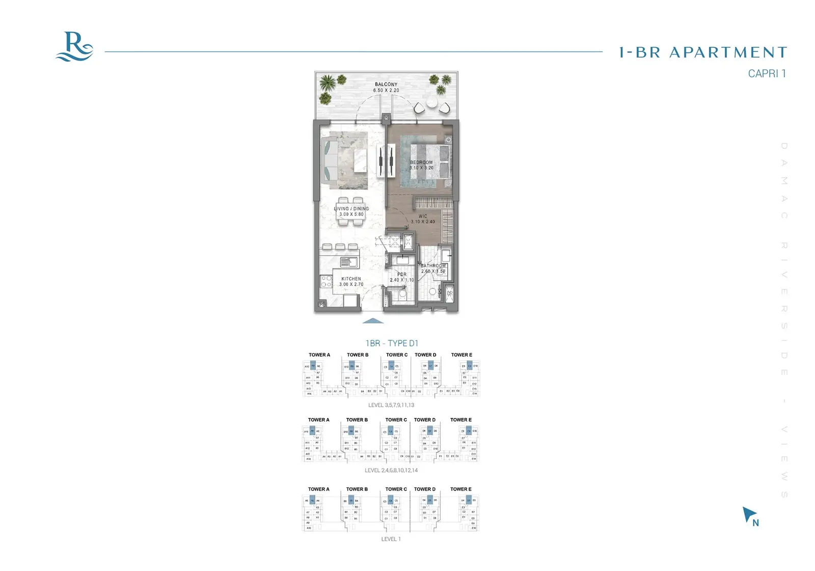 Floor plan for Type D1