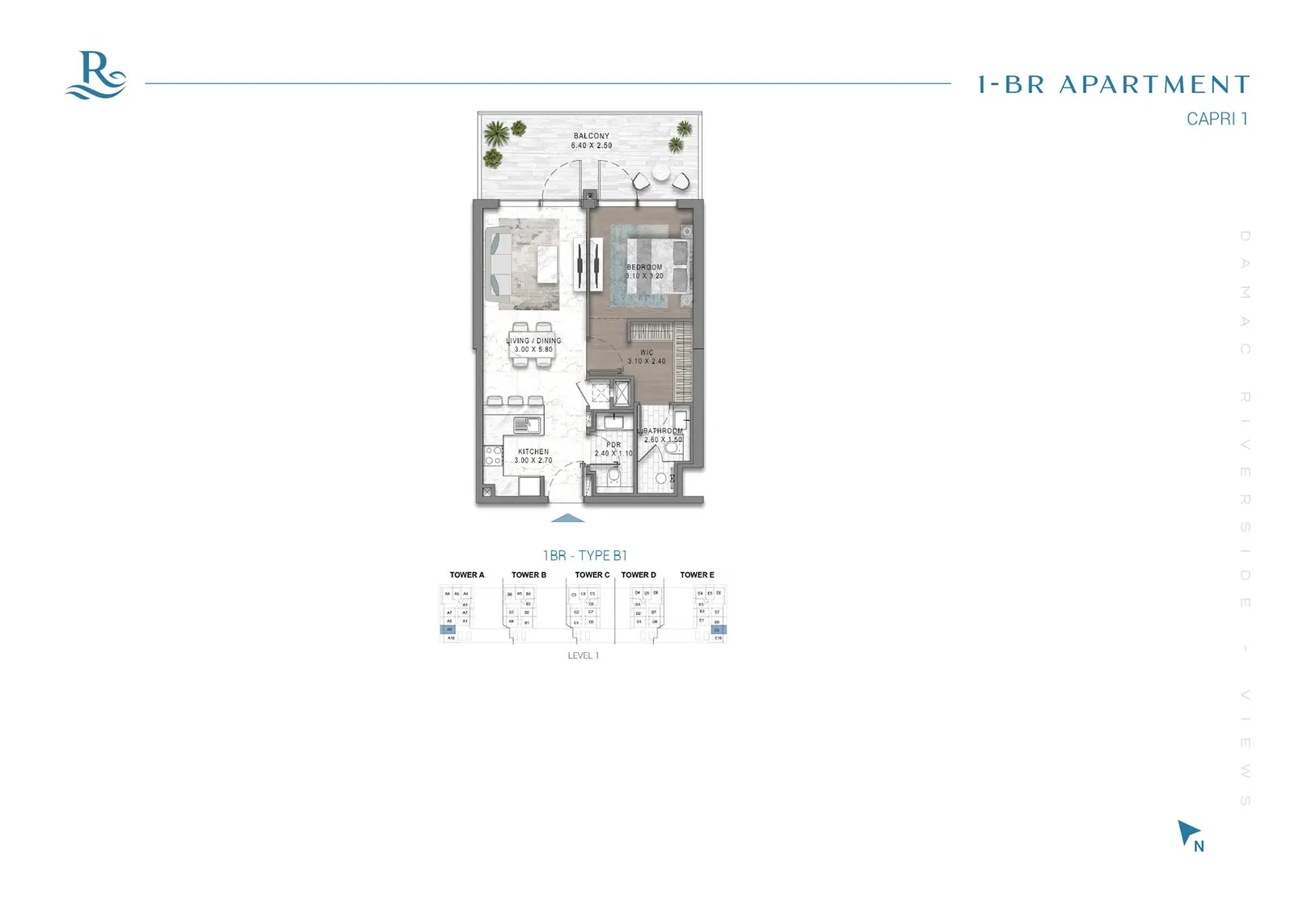 Floor plan for Type B1