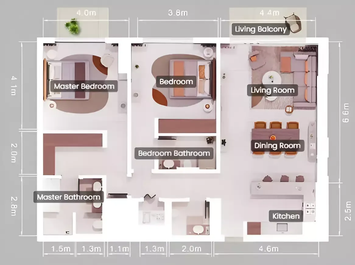Floor plan for Type A- Mirrored