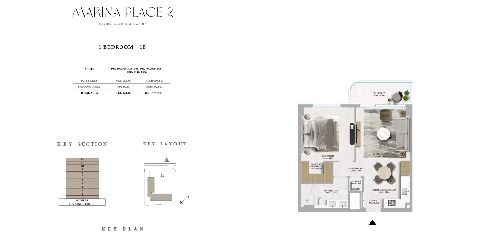 Floor plan for Type 1B