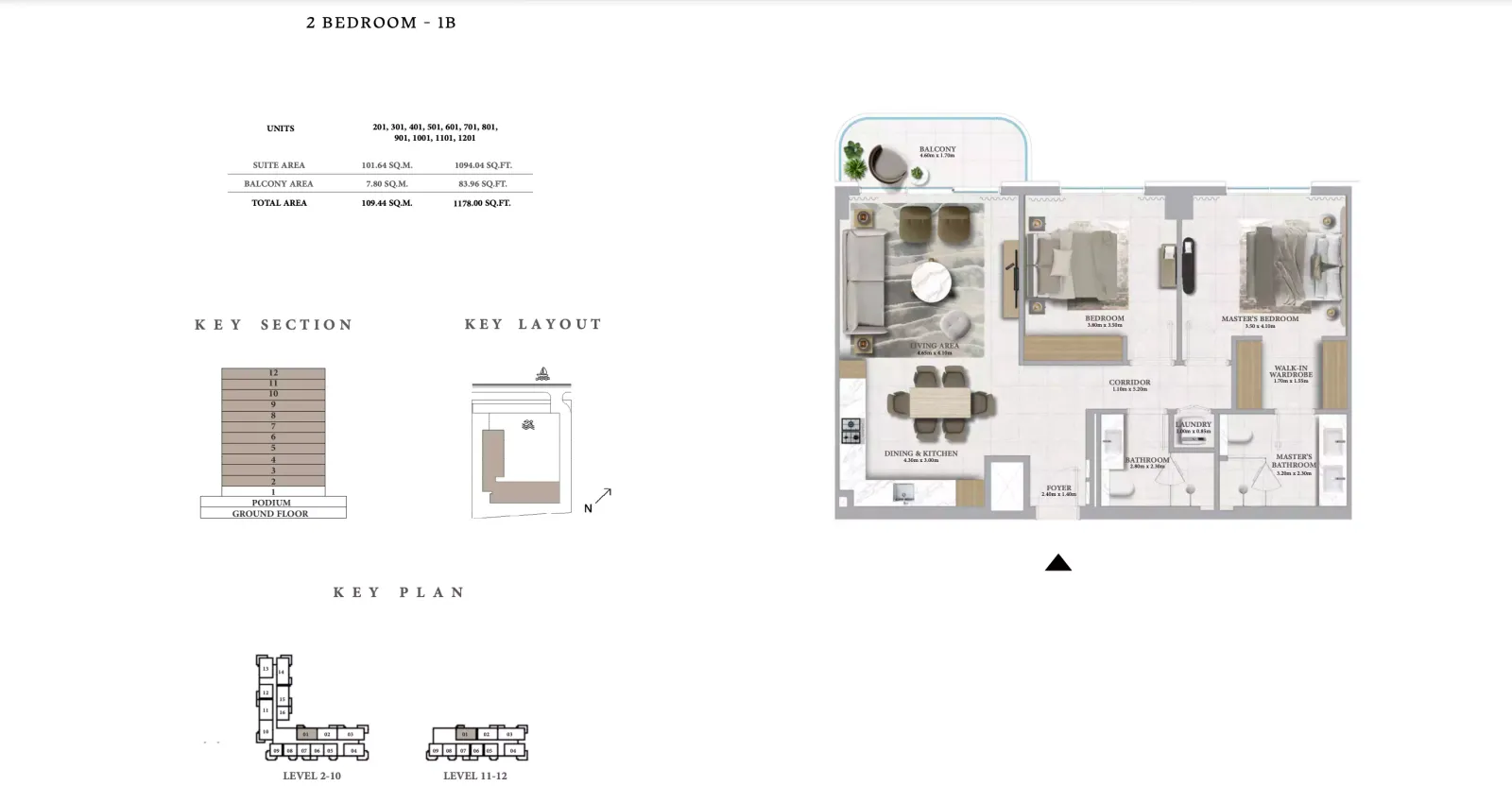 Floor plan for Type 1B