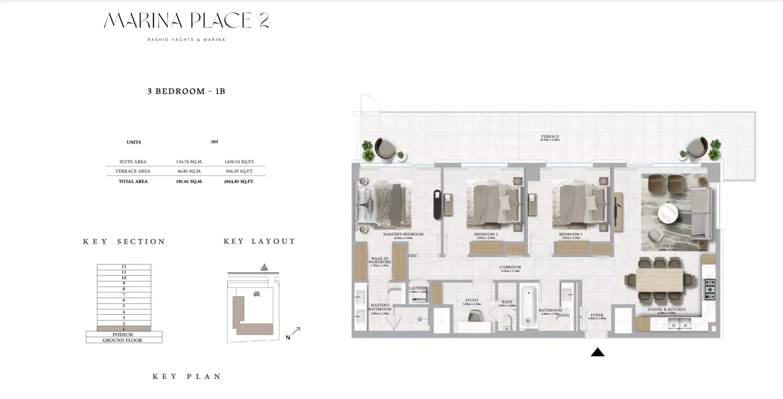 Floor plan for Type 1B