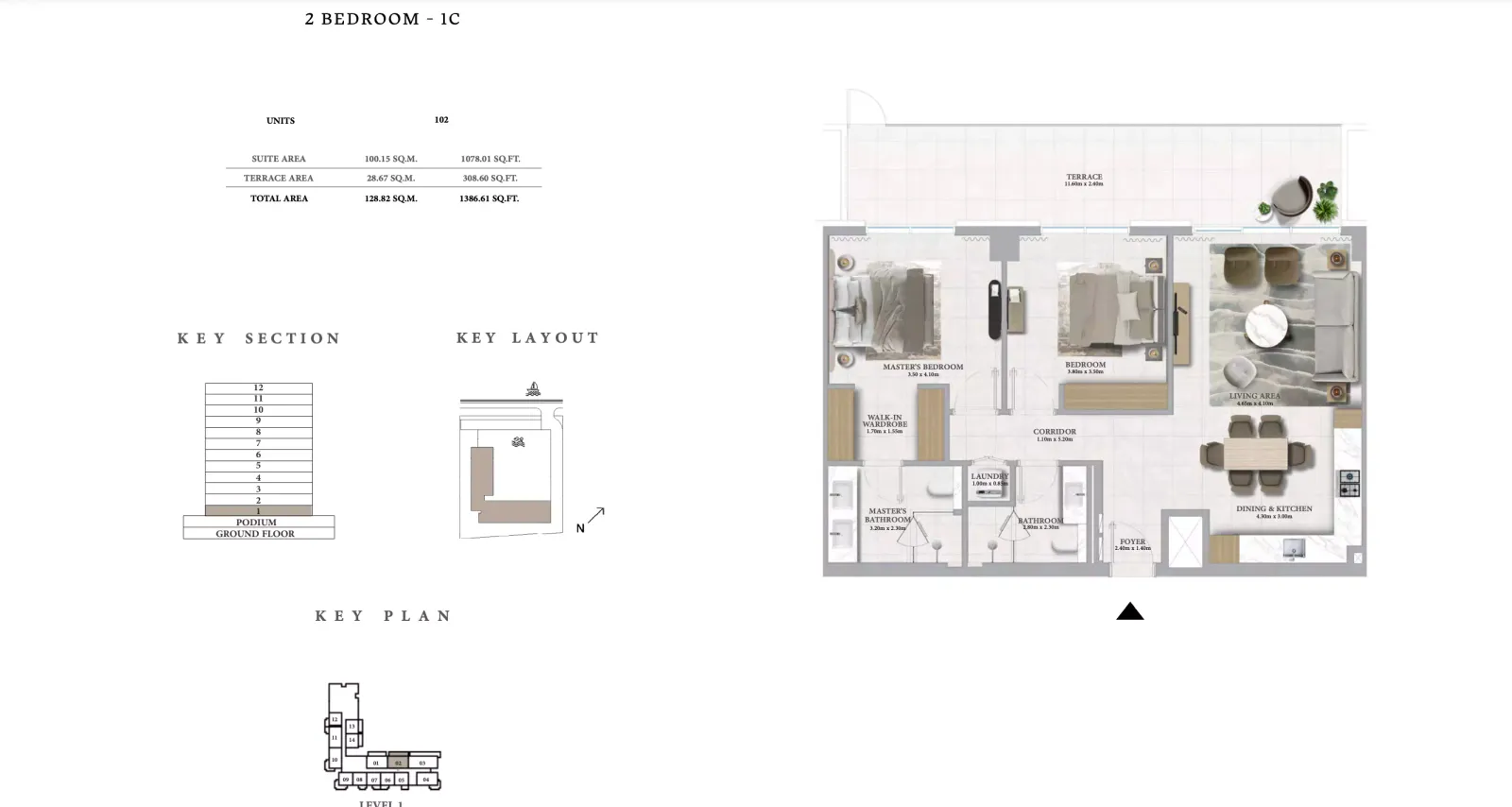 Floor plan for Type 1C