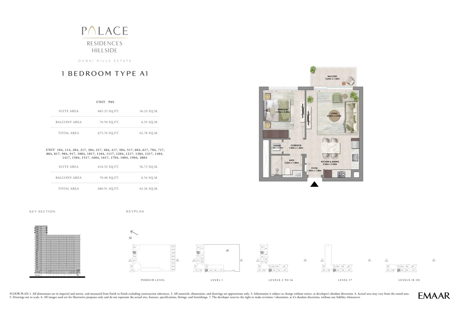Floor plan for Type A1
