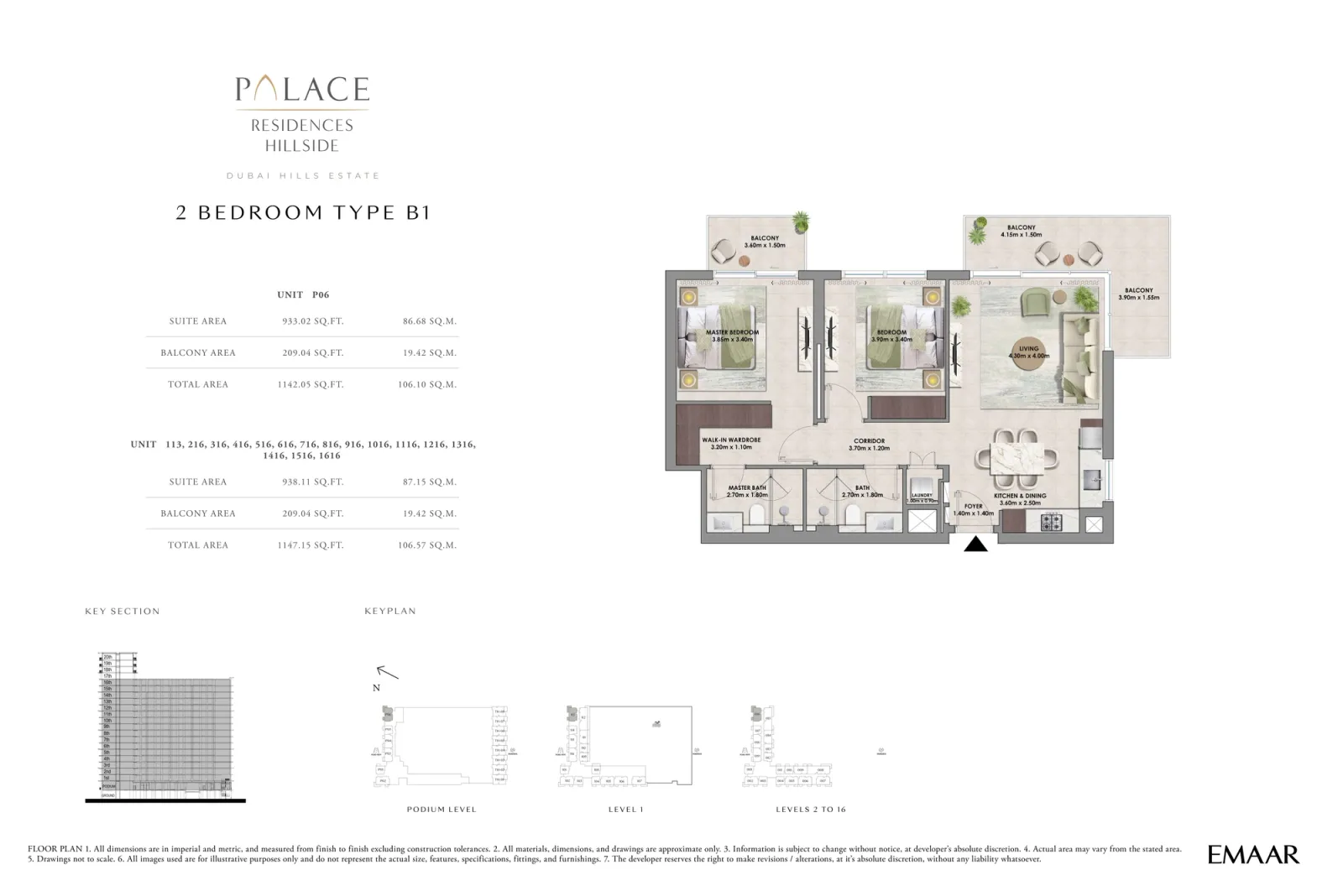 Floor plan for Type B1