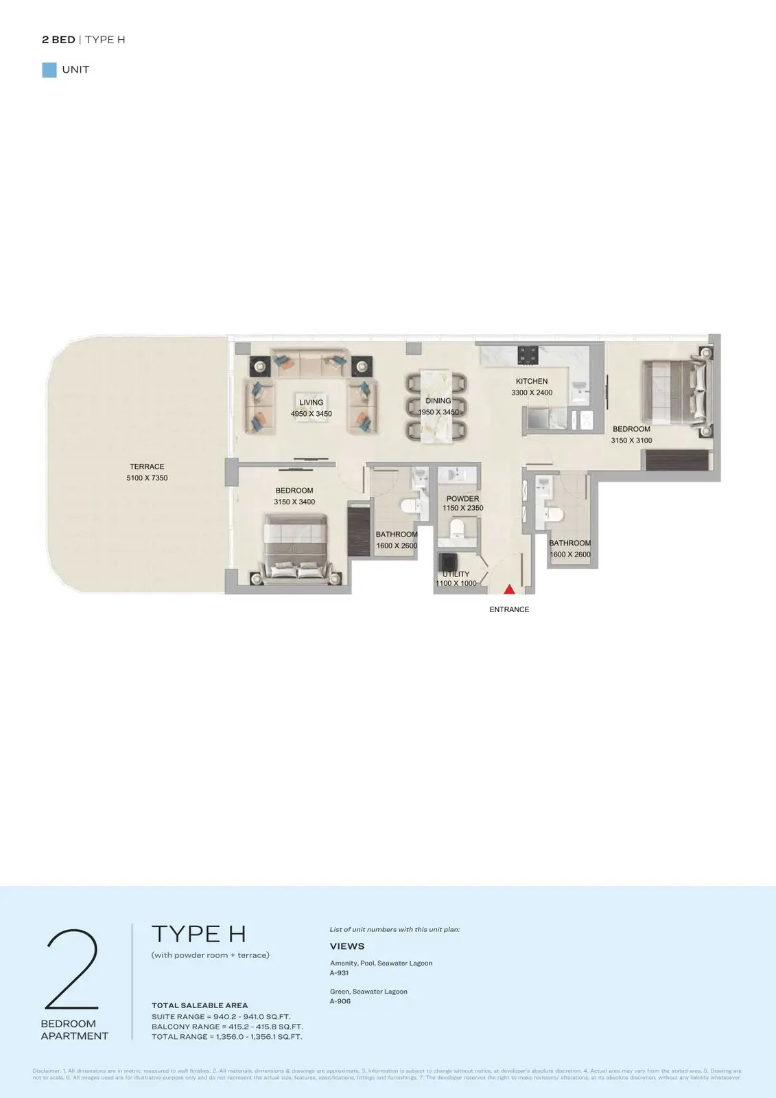 Floor plan for Type H