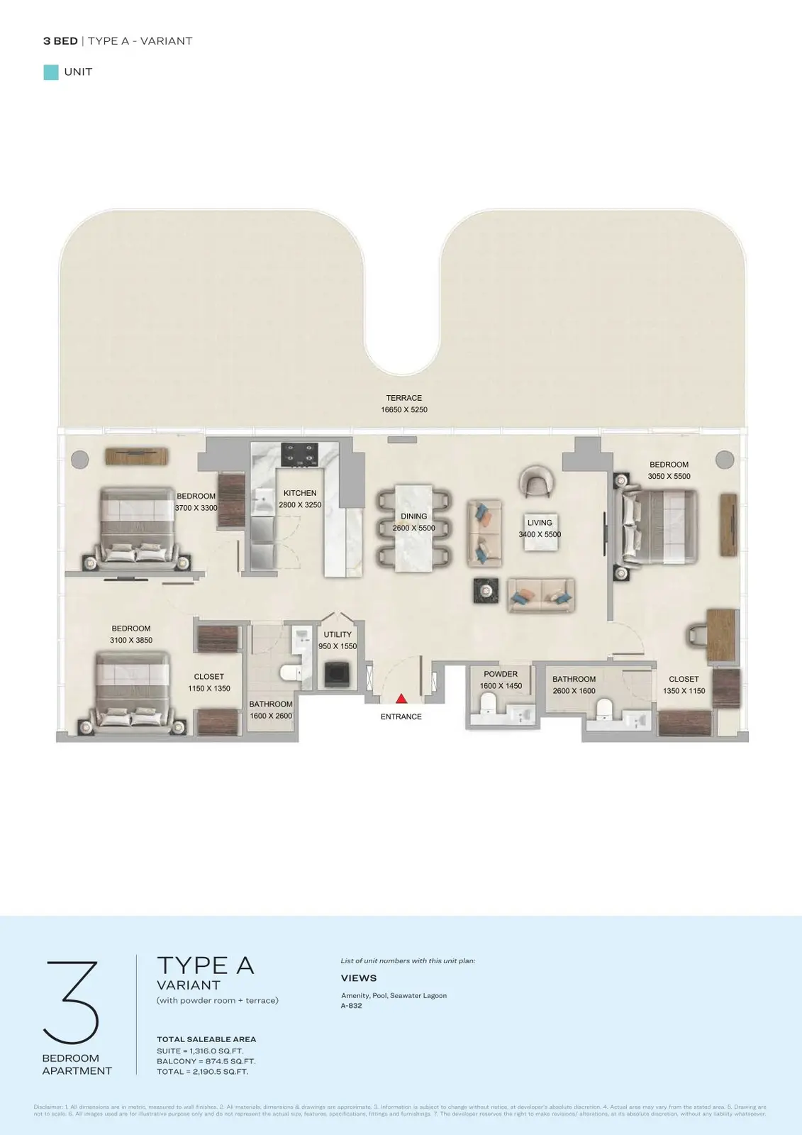 Floor plan for Type A1