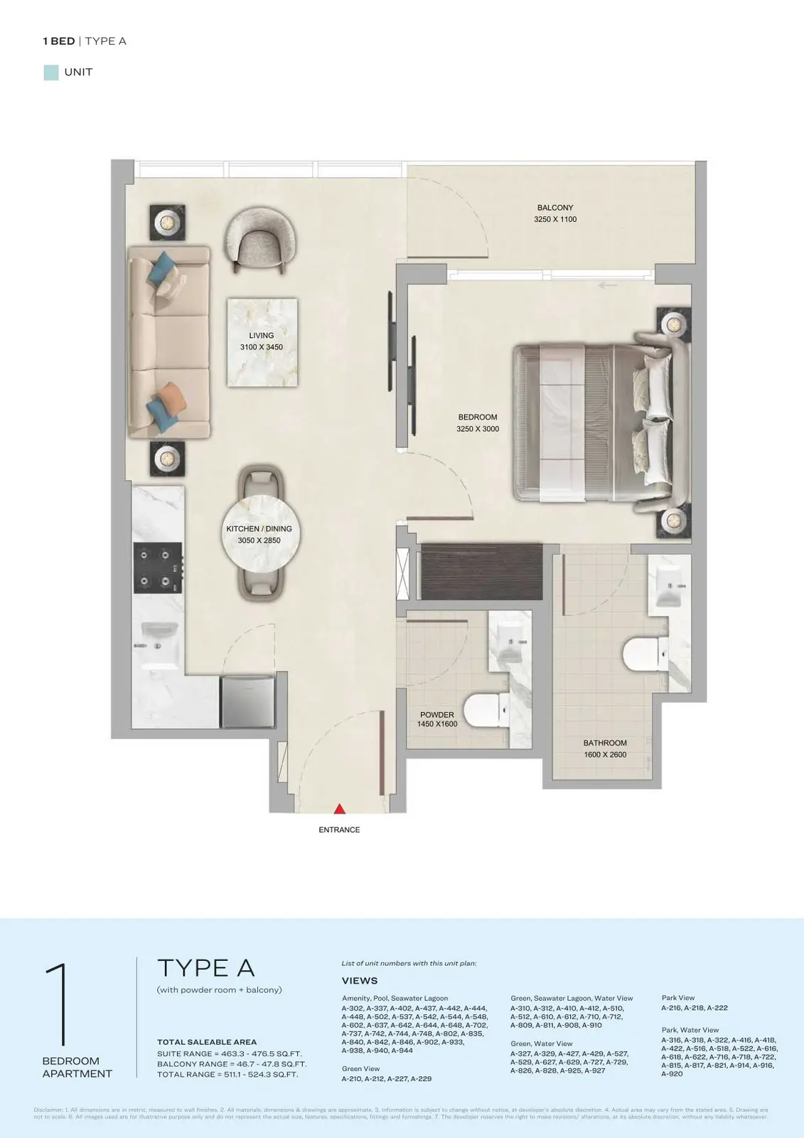 Floor plan for Type A