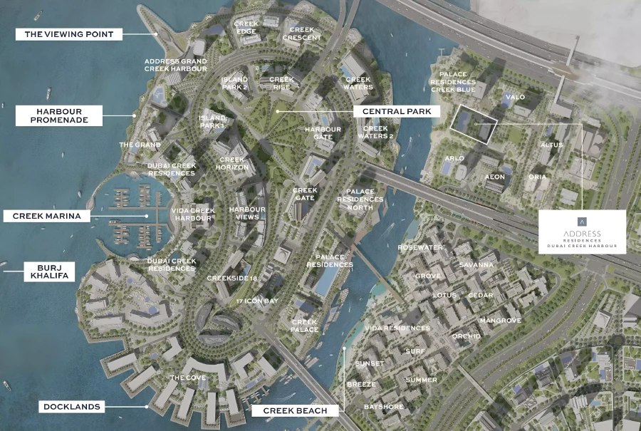 Address Residences Dubai Creek Harbour master plan