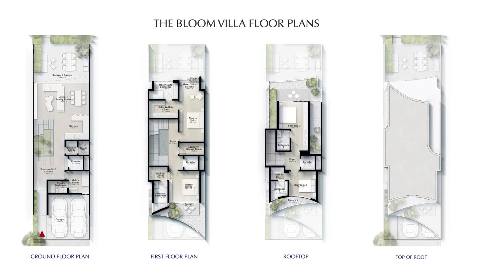 Floor plan for The Bloom Villa